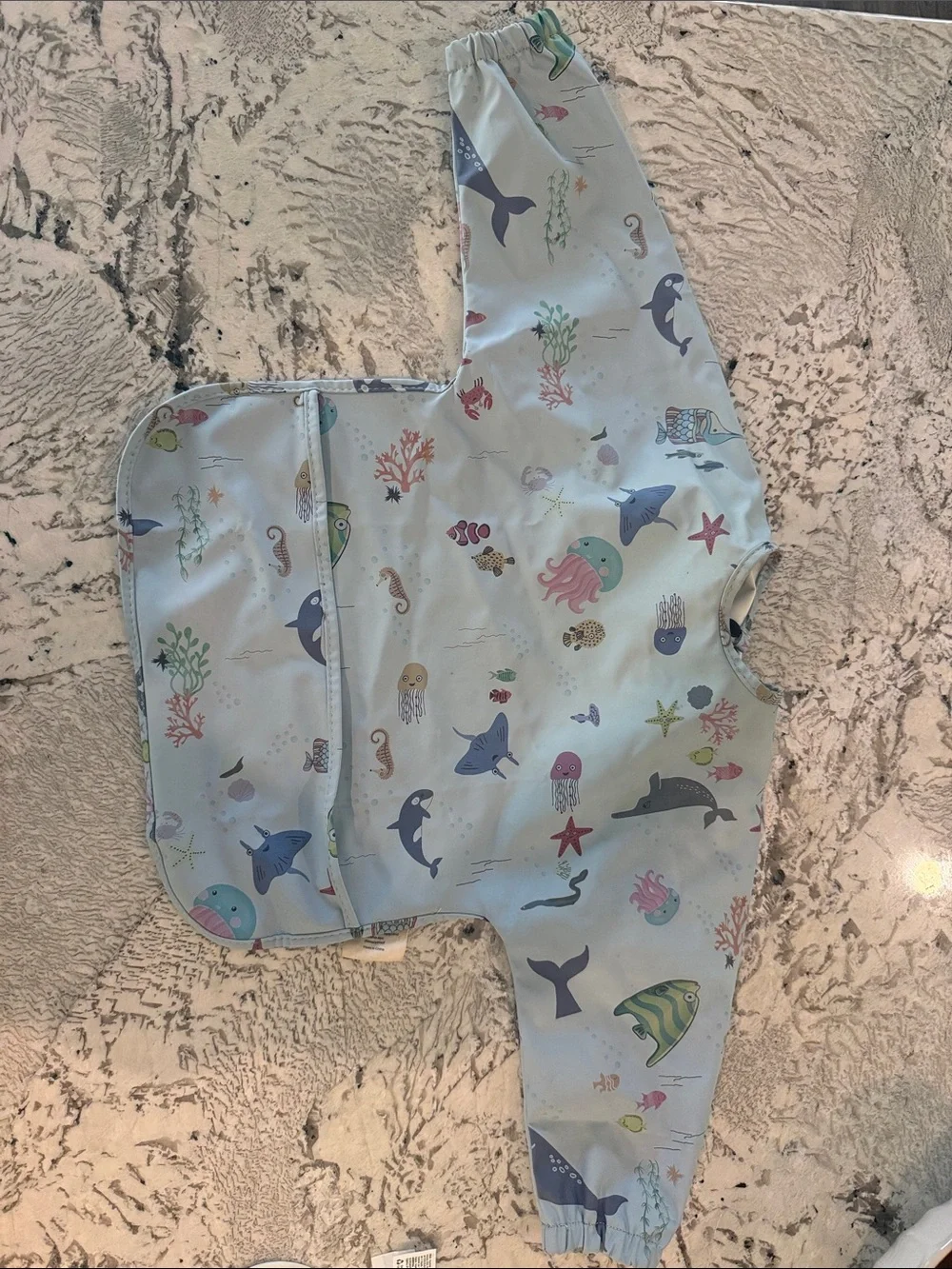 Long sleeve bib and around the neck bib set